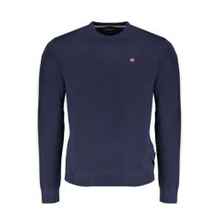 Sweter męski Napapijri Droz 5. Niebieskie swetry męskie Napapijri, bez wzorów, bez kołnierzyka, bez ramiączek. Za 376.20 zł.