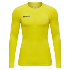 Koszulka termoaktywna z długim rękawem dla dorosłych Hummel First Performance. Żółte bielizna termoaktywna męska HUMMEL, xl, bez wzorów, z jersey, bez ramiączek. W wyprzedaży za 133.50 zł.