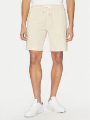 Tommy Hilfiger Szorty sportowe UM0UM03364 Beżowy Regular Fit. Brązowe szorty sportowe męskie Tommy Hilfiger, bez wzorów, z bawełny, sportowe. Za 129.99 zł.