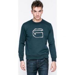 G-Star Raw - Bluza. Szare bluzy nierozpinane męskie G-Star Raw, z aplikacjami, z bawełny, retro. W wyprzedaży za 199.90 zł.