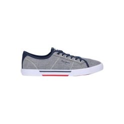 Trampki męskie sportowe Pepe Jeans BRADY MEN CHAMBRAY. Białe trampki męskie Pepe Jeans, bez wzorów, z jeansu, sportowe, bez zapięcia. W wyprzedaży za 215.00 zł.