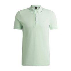 Koszulka Polo męska BOSS Paule 4 Open Green slim fit zielona (50506195-388). Zielone koszulki polo męskie Boss, m, bez wzorów, sportowe, bez kołnierzyka, bez ramiączek. Za 319.00 zł.