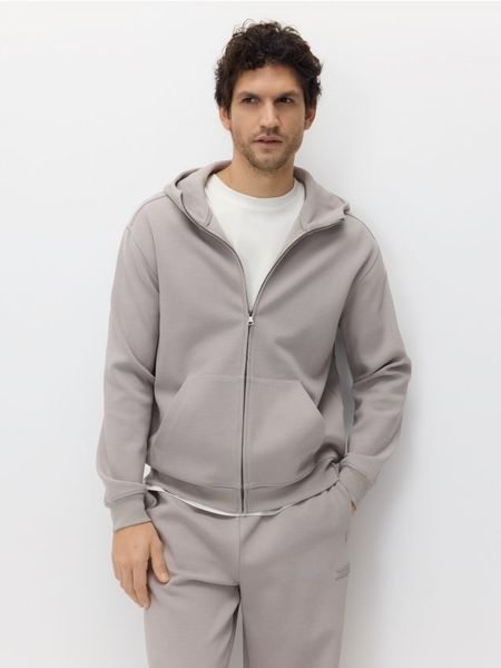 Rozpinana bluza z kapturem - beżowy. Brązowe bluzy rozpinane męskie Reserved, l, bez wzorów, z dzianiny, bez ramiączek, z kapturem. Za 139.99 zł.