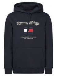 Tommy Hilfiger Bluza Embro Flag MW0MW42735 Granatowy Regular Fit. Niebieskie bluzy nierozpinane męskie Tommy Hilfiger, l, bez wzorów, z bawełny, bez ramiączek, bez kaptura. Za 529.99 zł.