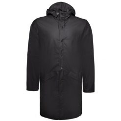 Kurtka Rains Long Jacket W3. Czarne kurtki męskie Rains, m, bez wzorów, sportowe, bez ramiączek, bez kaptura. W wyprzedaży za 378.10 zł.