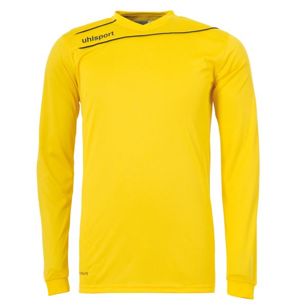 Jersey Uhlsport Stream 3.0 manches longues. Czarne koszulki męskie z długim rękawem Uhlsport, s, bez wzorów, z jersey, sportowe, bez kołnierzyka, bez ramiączek. W wyprzedaży za 68.05 zł.