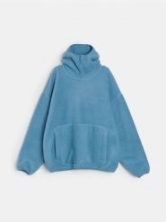 Bluza pullover z kapturem - niebieski. Niebieskie bluzy nierozpinane męskie Sinsay, l, bez wzorów, z kapturem. Za 69.99 zł.