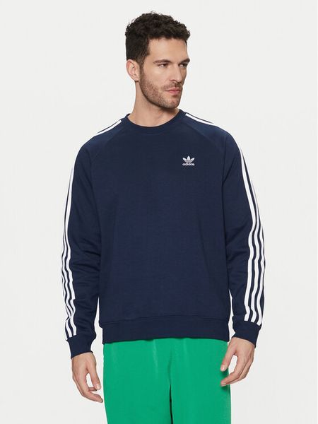 Adidas Bluza adicolor Classics 3-Stripes IM4515 Granatowy Regular Fit. Niebieskie bluzy nierozpinane męskie ADIDAS, m, bez wzorów, z bawełny, bez ramiączek, bez kaptura. Za 189.99 zł.
