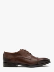 Brązowe półbuty męskie sznurowane. Brązowe eleganckie półbuty męskie Ryłko, ze skóry, eleganckie, bez obcasa, bez zapięcia. Za 429.99 zł.