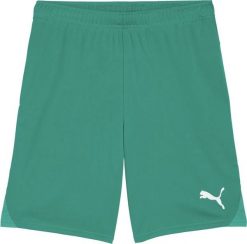 Puma Spodenki męskie Team Goal zielone 705752 05 M. Zielone szorty sportowe męskie Puma, bez wzorów, sportowe. Za 149.76 zł.