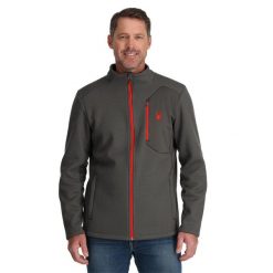 Bluza męska Spyder Bandit Full Zip. Szare bluzy nierozpinane męskie Spyder, m, bez wzorów, sportowe, bez ramiączek, bez kaptura. Za 649.99 zł.