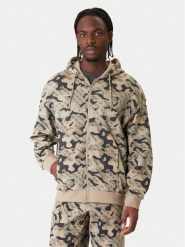 Guess Bluza Z6RQ04 K9YI1 Beżowy Regular Fit. Brązowe bluzy rozpinane męskie Guess, m, z aplikacjami, z bawełny, bez ramiączek, bez kaptura. Za 439.99 zł.