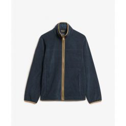 Polar zapinany na zamek błyskawiczny Superdry Estate. Niebieskie bluzy z polaru męskie Superdry., m, bez wzorów, z polaru, bez ramiączek, bez kaptura. Za 420.45 zł.