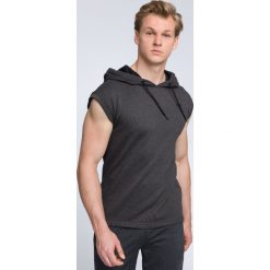 Bluza z krótkim rękawem męska TSM028 - ciemny szary melanż. Bluzy nierozpinane męskie marki 4f. W wyprzedaży za 69.99 zł.