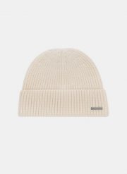 PAKO LORENTE – Beżowa wełniana czapka męska. Brązowe czapki męskie Pako Lorente, na zimę, bez wzorów, prążkowane. Za 249.99 zł.