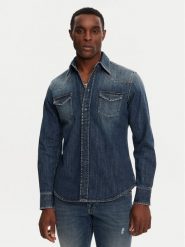 Dolce&Gabbana Koszula jeansowa G5JC8D G8GW9 Granatowy Regular Fit. Niebieskie koszule męskie Dolce&Gabbana, m, bez wzorów, z bawełny, bez kołnierzyka, bez ramiączek. Za 3,849.00 zł.