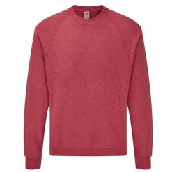 Klasyczna Bluza Raglanowa Unisex Dla Dorosłych. Czerwone bluzy nierozpinane męskie Fruit of the Loom, m, bez wzorów, klasyczne, bez ramiączek, bez kaptura. Za 79.99 zł.