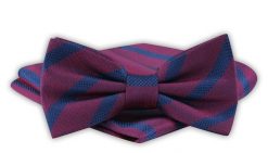 Mucha Męska z Poszetką - Alties - Duże Paski. Czerwone krawaty i muchy męskie Alties, bez wzorów, eleganckie. Za 54.00 zł.