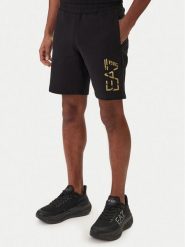 EA7 Emporio Armani Szorty sportowe 7M001564 AF17787 Czarny Regular Fit. Czarne szorty sportowe męskie EA7 Emporio Armani, bez wzorów, z bawełny, sportowe. Za 489.99 zł.
