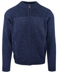 Sweter Męski - Lasota - Rozpinany (Kardigan) - Granatowy Melanż, Kieszenie. Niebieskie kardigany męskie M. Lasota, l, bez wzorów, z bawełny, bez ramiączek. Za 269.00 zł.