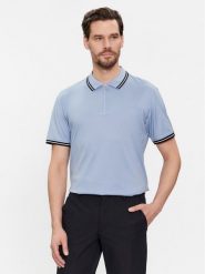 KARL LAGERFELD Polo 745080 541200 Niebieski Regular Fit. Niebieskie koszulki polo męskie KARL LAGERFELD, m, bez wzorów, z bawełny, bez kołnierzyka, bez ramiączek. Za 439.99 zł.