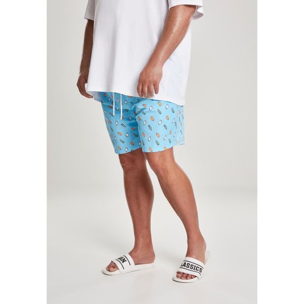 Wzór Szortyów kąpielowych urban classic basic gt. Niebieskie szorty męskie Urban Classics, bez wzorów. Za 183.50 zł.