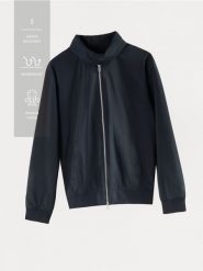 Kurtka z chowanym kapturem - granatowy. Niebieskie kurtki męskie Reserved, l, bez wzorów, z tkaniny, bez ramiączek. Za 159.99 zł.