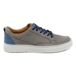 Olivier Buty Męskie skórzane Sneakers 950MA szare. Szare buty sportowe na co dzień męskie na jesień, m, bez wzorów, z jeansu, sportowe, bez ramiączek, bez kaptura. Za 351.82 zł.