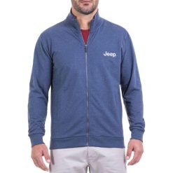 Bluza w kolorze niebieskim. Niebieskie bluzy rozpinane męskie Jeep, m, bez wzorów, bez ramiączek, bez kaptura. W wyprzedaży za 124.95 zł.