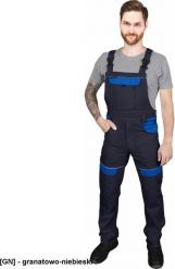 CORTON-B - Spodnie ochronne ogrodniczki CORTON, tkane 100% bawełna 260 g/m2 6 kieszeni elementy odlaskowe - granatowo-niebieski 66. Brązowe długie spodnie sportowe męskie Reis, bez wzorów, z bawełny. Za 215.25 zł.