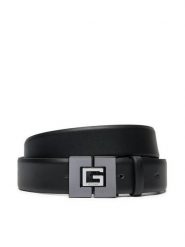 Guess Pasek Męski BMGNLE P4435 Czarny. Czarne paski męskie Guess, z aplikacjami, ze skóry. Za 269.99 zł.