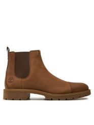 Timberland Sztyblety Elmhurst Chelsea Basic TB0A29RJG281 Brązowy. Brązowe sztyblety męskie Timberland, z nubiku, bez obcasa, bez zapięcia. Za 579.99 zł.