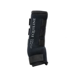 Terapeutyczne getry spoczynkowe dla koni Equiline (x2). Czarne legginsy męskie EQODE BY EQUILINE, bez wzorów, do jazdy konnej. Za 460.00 zł.