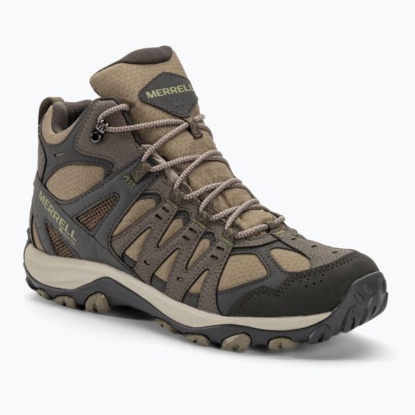 Buty turystyczne męskie Merrell Accentor 3 Sport Mid GTX. Brązowe buty trekkingowe męskie Merrell, bez wzorów, sportowe, bez obcasa, bez zapięcia. Za 384.80 zł.