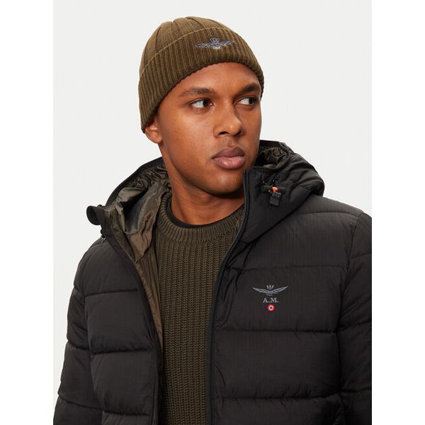 Czapka Aeronautica Militare. Zielone czapki męskie Aeronautica Militare, na zimę, bez wzorów. Za 199.99 zł.