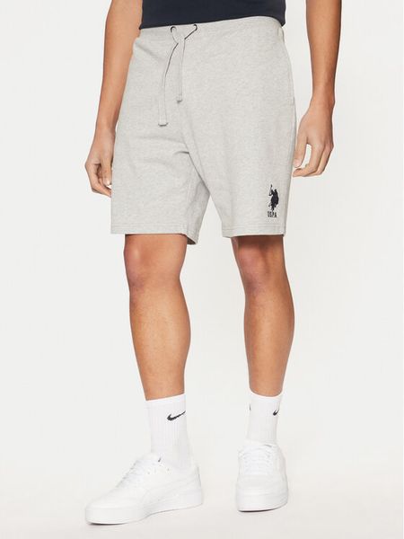 U.S. Polo Assn. Szorty sportowe MUP3355 Szary Regular Fit. Szare szorty sportowe męskie U.S. Polo Assn., bez wzorów, z bawełny, sportowe. Za 179.99 zł.