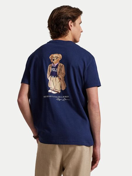 Polo Ralph Lauren T-Shirt 710974585001 Granatowy Custom Slim Fit. Niebieskie koszulki polo męskie Polo Ralph Lauren, m, bez wzorów, z bawełny, bez kołnierzyka, bez ramiączek. Za 359.99 zł.