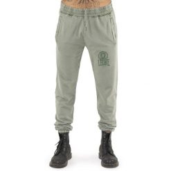 Spodnie dresowe z bawełna z kieszenie na co dzień. Zielone spodnie na co dzień męskie LEONE 1947 APPAREL, bez wzorów, z bawełny, sportowe. W wyprzedaży za 134.57 zł.