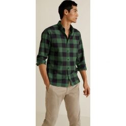 Mango Man - Koszula Claude. Szare koszule męskie Mango Man, w kratkę, z bawełny, button down, z długim rękawem. Za 139.90 zł.