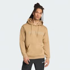 Bluza z kapturem Terrex Multi Large Logo. Brązowe bluzy nierozpinane męskie ADIDAS, xl, bez wzorów, z materiału, sportowe, bez ramiączek, z kapturem. W wyprzedaży za 194.35 zł.