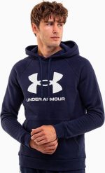 Under Armour Bluza męska Under Armour Rival Fleece Logo HD granatowa 1379758 410 S. Bluzy nierozpinane męskie Under Armour, m, bez wzorów, bez ramiączek, bez kaptura. Za 249.79 zł.