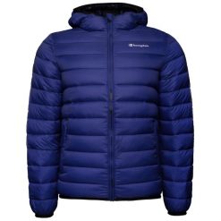 Kurtka turystyczna męska. Niebieskie kurtki męskie CHAMPION, na zimę, l, bez wzorów, z poliamidu, sportowe, bez ramiączek, z kapturem. Za 376.00 zł.