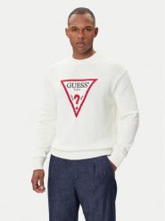 Guess Jeans Sweter M4BR32 Z3HM1 Écru Regular Fit. Kardigany męskie Guess Jeans, m, z aplikacjami, z bawełny, bez ramiączek. Za 329.99 zł.