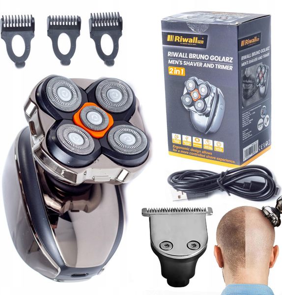 GOLARKA MĘSKA AKUMULATOROWA RIWALL RS-01 MASZYNKA DO GOLENIA 5D USBC TRYMER. Golarki męskie Riwall. Za 69.99 zł.