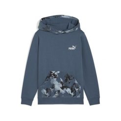 Młodzieżowa bluza z kapturem Essentials Camo PUMA Dark Indigo Blue. Niebieskia bluzy nierozpinane męskie Puma, m, bez wzorów, eleganckie, bez ramiączek, z kapturem. Za 199.00 zł.