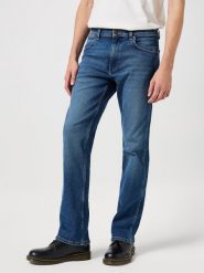 MESKIE SPODNIE WRANGLER HORIZON OLD HABITS 112351203. Niebieskie jeansy męskie Wrangler, bez wzorów, z bawełny, biznesowe. Za 219.99 zł.
