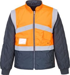 Kurtka męska Portwest S769 - Dwustronna kurtka ostrzegawcza kontrastowa - żółty-granatowy M. Niebieskie kurtki męskie Portwest, m, bez wzorów, bez ramiączek, bez kaptura. Za 295.52 zł.
