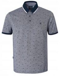 Bawełniana, Męska Koszulka Polo - Pako Jeans - Granatowy Melanż. Niebieskie koszulki polo męskie Pako Jeans, l, bez wzorów, z bawełny, casualowe, bez kołnierzyka, bez ramiączek. Za 129.00 zł.