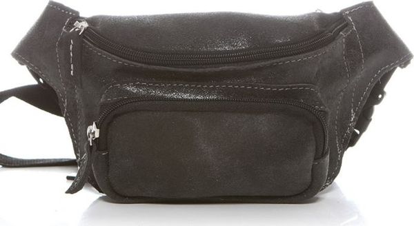 Belveder Saszetka biodrowa męska skórzana czarna BL03. Czarne saszetki męskie Belveder, bez wzorów. Za 129.90 zł.