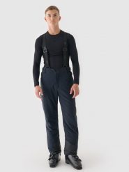 4F Spodnie narciarskie z szelkami membrana 10000 męskie - czarne 3XL. Czarne spodnie narciarskie i snowboardowe męskie 4f, bez wzorów, z dzianiny, narciarskie. W wyprzedaży za 399.99 zł.